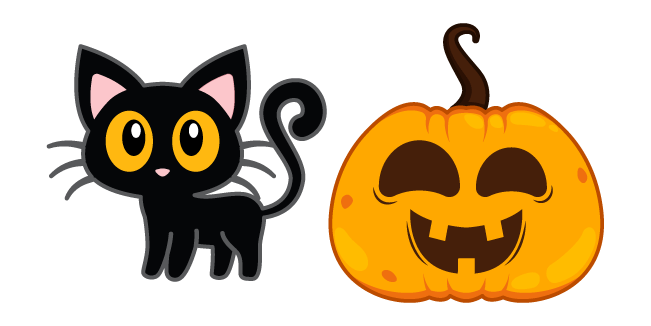 Black Cat and Jack o' Lantern курсор