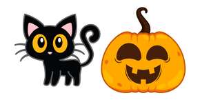 Курсор Black Cat and Jack o' Lantern