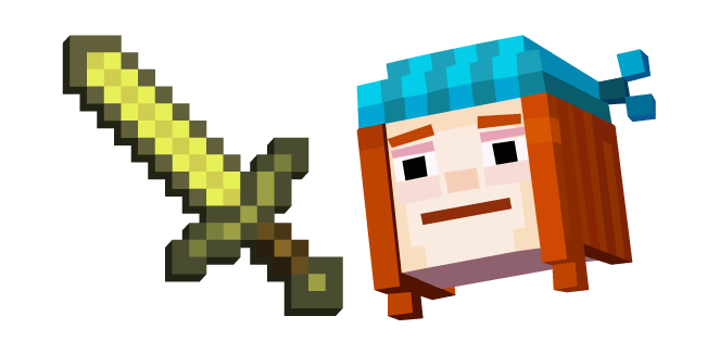 Minecraft Netherite Sword and Netherite Armor Steve cursor – Custom Cursor