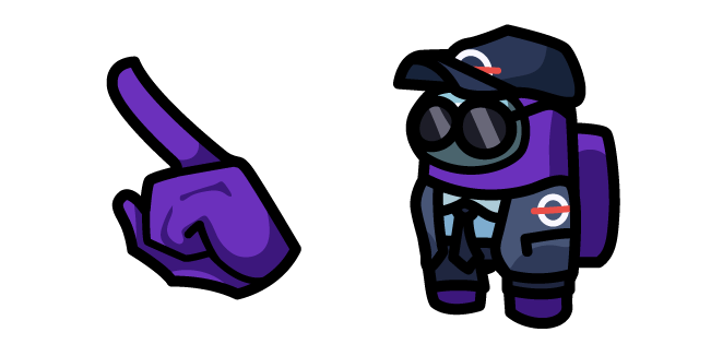 Among Us Purple Character in Security Guard Outfit Cursor