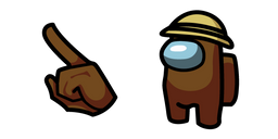Among Us Brown Character in a Straw Hat Cursor