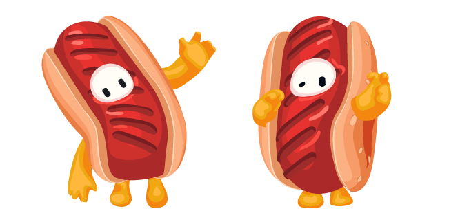 Fall Guys Character in Hot Dog Costume Cursor