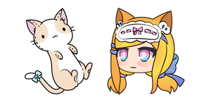 Gacha Life Senpaibuns and Kitty Plushie Curseur