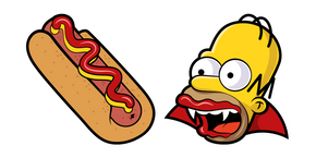 The Simpsons Homer Vampire and Hot Dog cursor