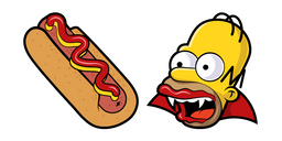 The Simpsons Homer Vampire and Hot Dog Cursor