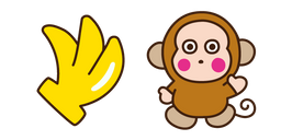 Monkichi and Banana Curseur