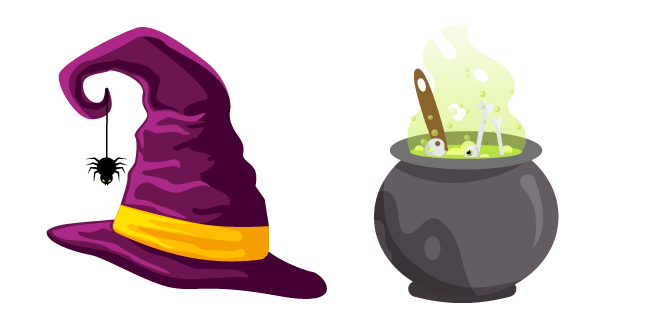 Halloween Cauldron and Witch's Hat Cursor