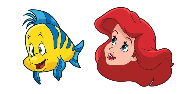 The Little Mermaid Ariel and Flounder Cursor