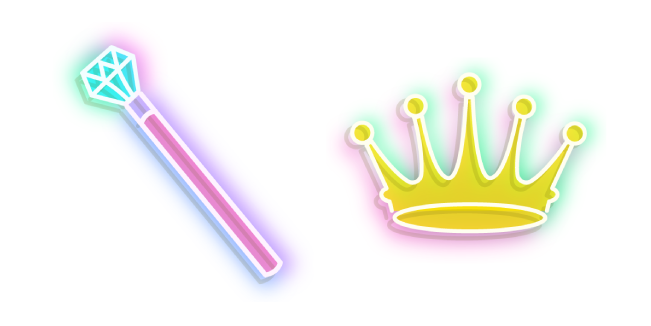 Neon Queen Crown and Scepter Cursor
