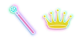 Neon Queen Crown and Scepter Cursor