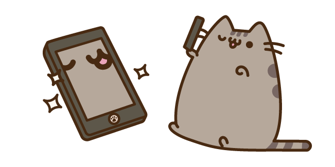 Pusheen on the Phone cursor – Custom Cursor