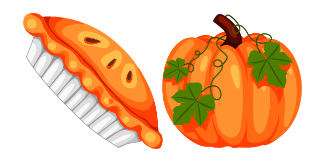 Thanksgiving Day Pumpkin Pie and Pumpkin Cursor