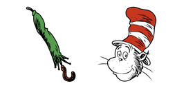 Cat in the Hat and Green Umbrella Curseur