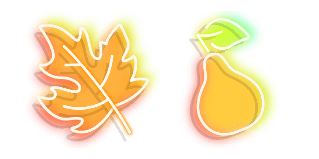 Neon Autumn Leaflet and Pear Cursor