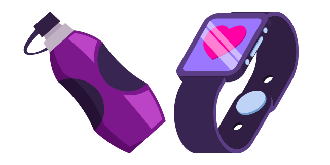 Sports Watch and Water Bottle Cursor