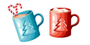 Cocoa with Marshmallows and Candy Cane cursor