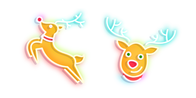 Neon Christmas Deer Cursor