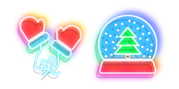 Neon Snow Globe and Mittens Cursor