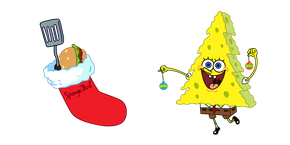 SpongeBob and Christmas Sock cursor