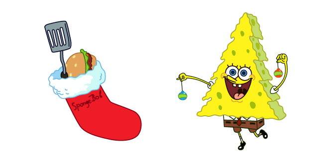 SpongeBob and Christmas Sock Cursor