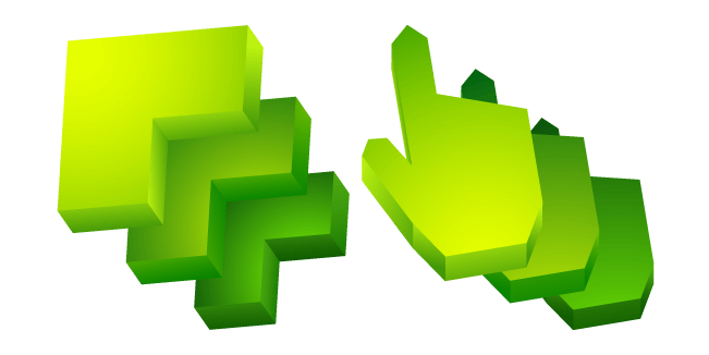 Green Abstract 3D Cursor