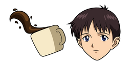 Neon Genesis Evangelion Shinji Ikari and Coffee Curseur