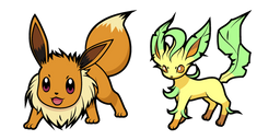 Pokemon Eevee and Leafeon Cursor