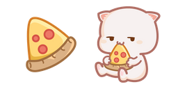 Cute Mochi Mochi Peach Cat and Pizza Curseur