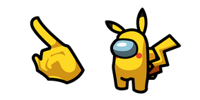 Among Us Yellow Character in Pikachu Outfit Cursor
