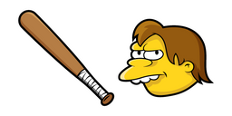 The Simpsons Nelson Muntz and Bat Curseur