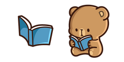 Cute Mocha Bear and Book Cursor