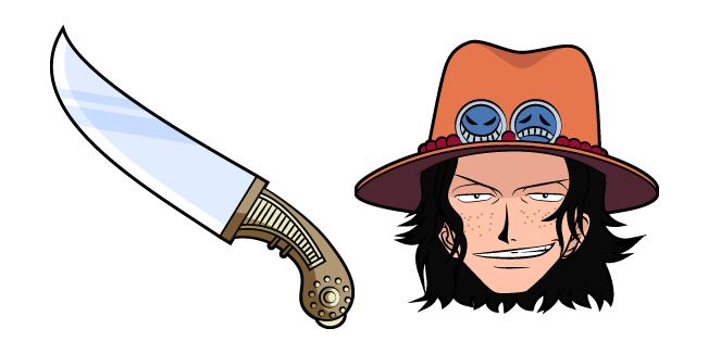 One Piece Portgas D Ace And Knife Cursor Custom Cursor