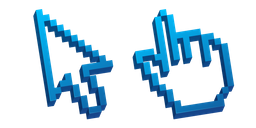 Blue Transparent 3D Pixel Cursor