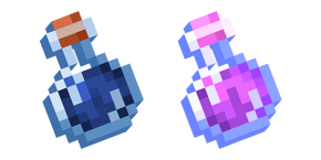 Minecraft Water Bottle and Potion of Regeneration Cursor