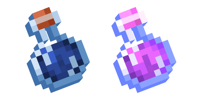 Minecraft Water Bottle And Potion Of Regeneration Cursor Custom Cursor