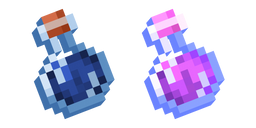 Minecraft Water Bottle and Potion of Regeneration Cursor