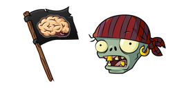 Курсор Plants vs. Zombies Зомби-Пират с Флагом