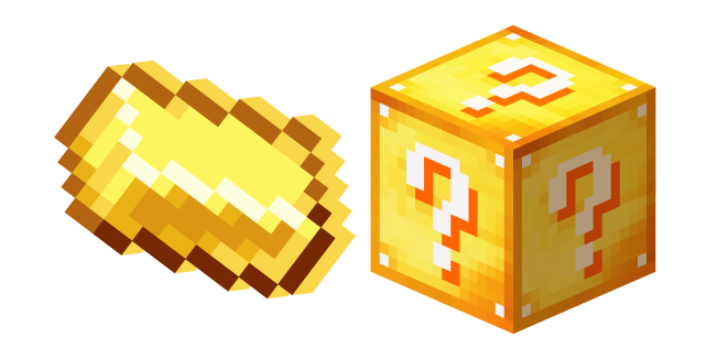 Minecraft Lucky Block and Gold Ingot Cursor