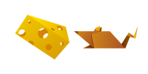 Origami Mouse and Cheese Cursor