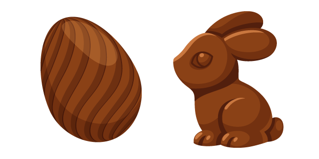 Chocolate Easter Bunny and Egg Cursor