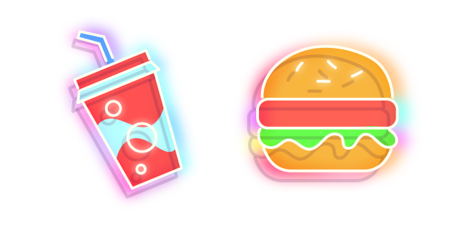 Neon Soda and Burger Cursor