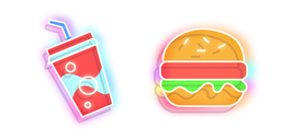 Neon Soda and Burger Curseur