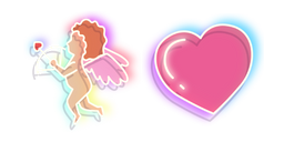 Neon Cupid and Heart Curseur