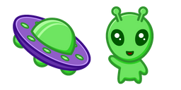 Cute Alien and UFO cursor