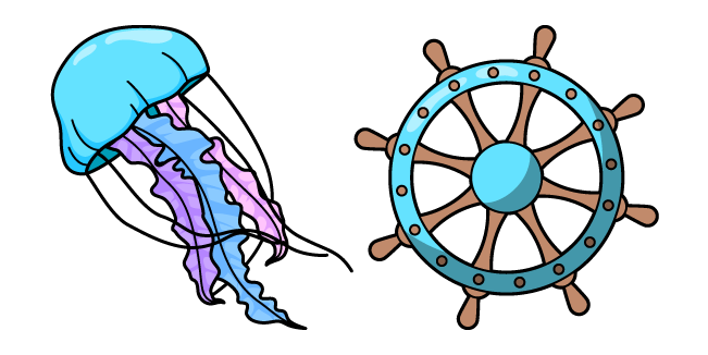 VSCO Girl Jellyfish and Steering Wheel Cursor