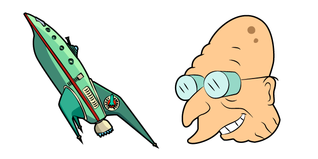 Futurama Farnsworth and Planet Express Ship Cursor