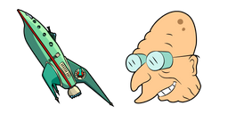 Futurama Farnsworth and Planet Express Ship Curseur