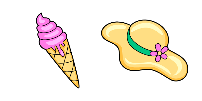 VSCO Girl Мороженое и Шляпа курсор