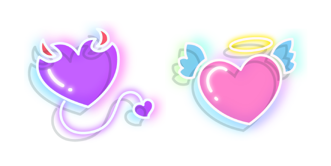 Neon Devil and Angel Heart Cursor