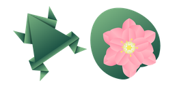Origami Frog and Water Lily Curseur